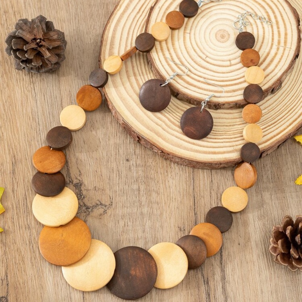 3pcs Bohemian Style Circular Decorative Jewelry Set For Women's Daily Wear